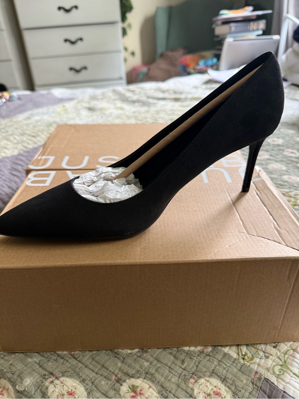 New JustFab Black Pointed Toe Stiletto Pumps - Women